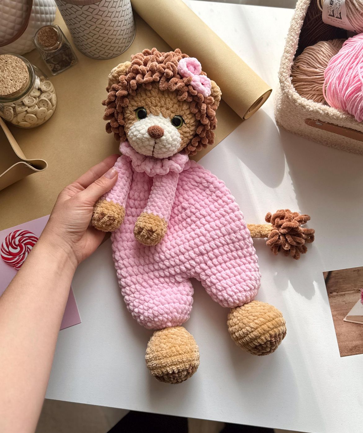 Leeuw Knuffeldoekje Haakpatron