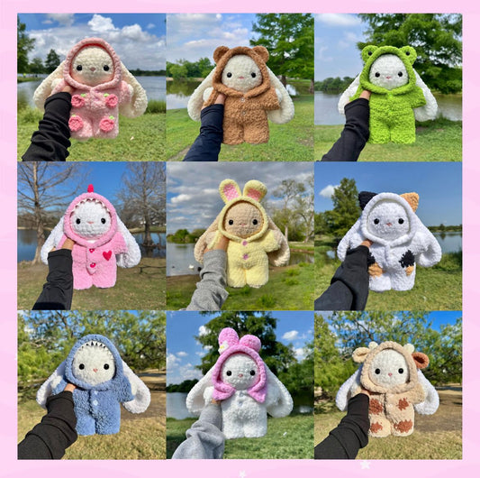 Pajama Bunny haakproject met 9 outfits – PDF